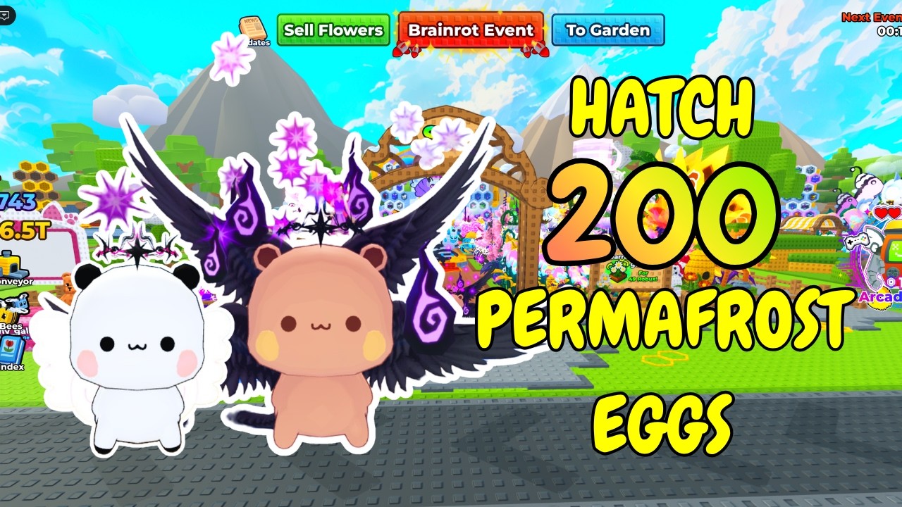 [Pink] Hatching 200 Permafrost Egg Bee Garden Roblox