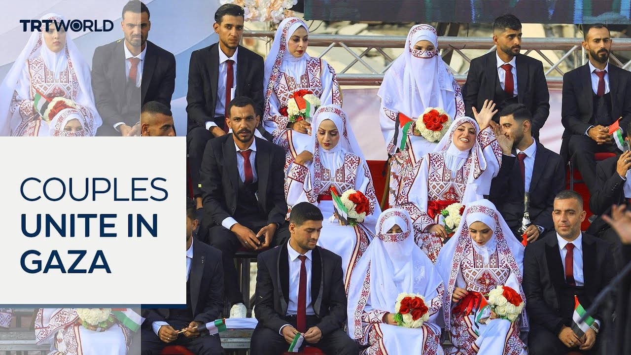 Hundreds gather for mass wedding ceremony in Khan Younis