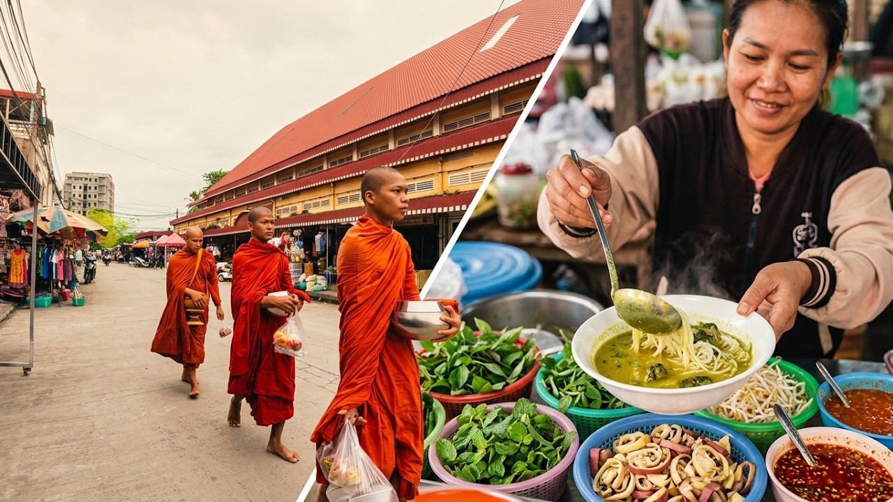 Amazing Place! Walking Tour in Cambodia STREET FOOD 2026 - Battambang Food Market Tour