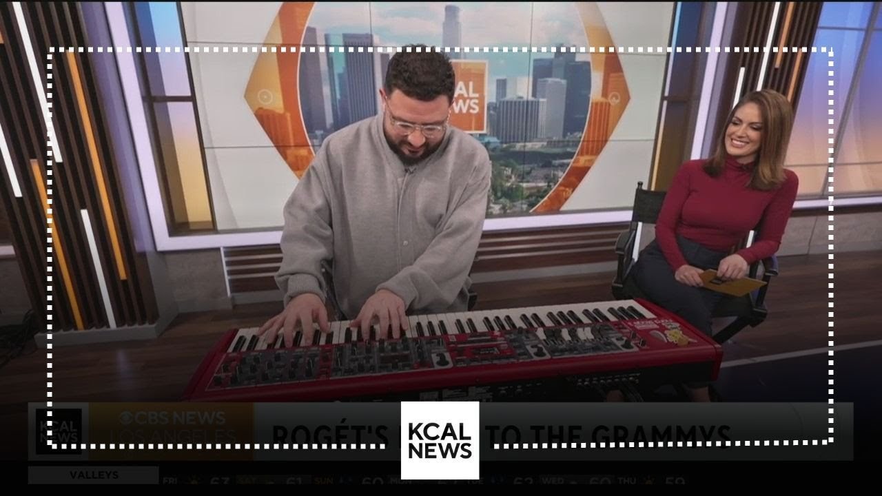 Producer Rogét Chahayed plays mini show in KCAL studio