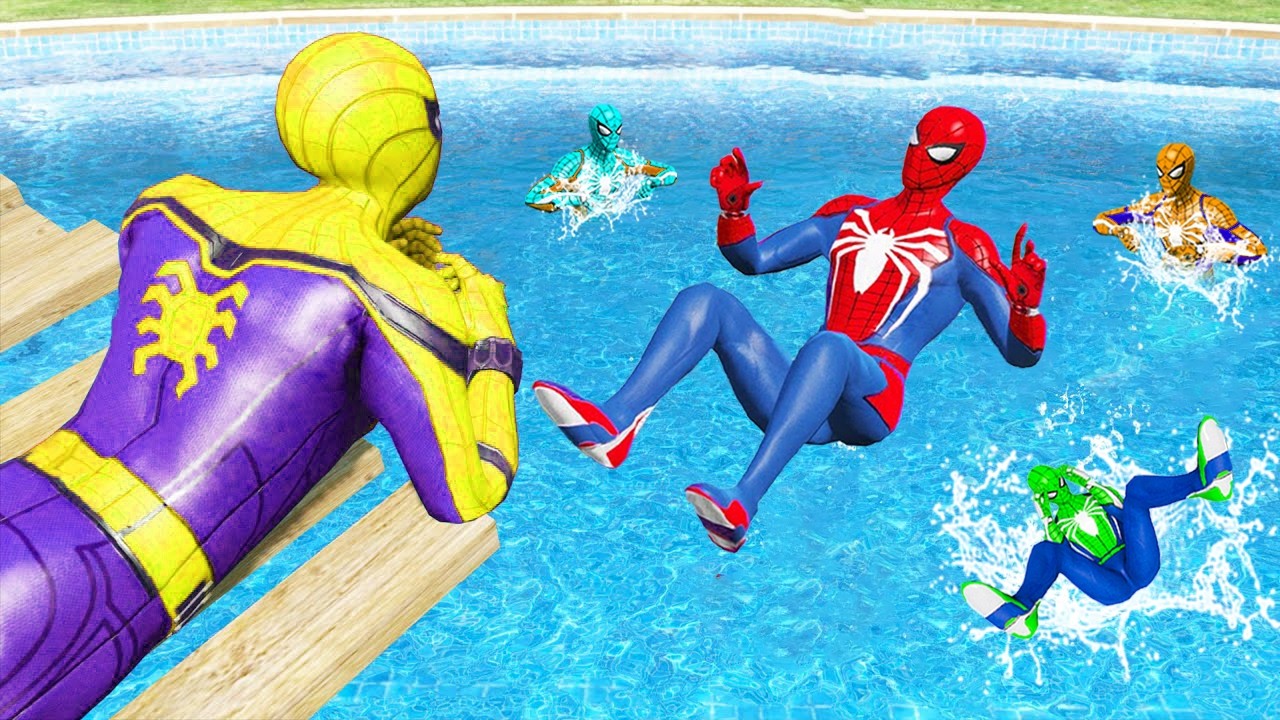 Rainbow Spiderman Ragdolls in GTA 5 (Compilation ) #30