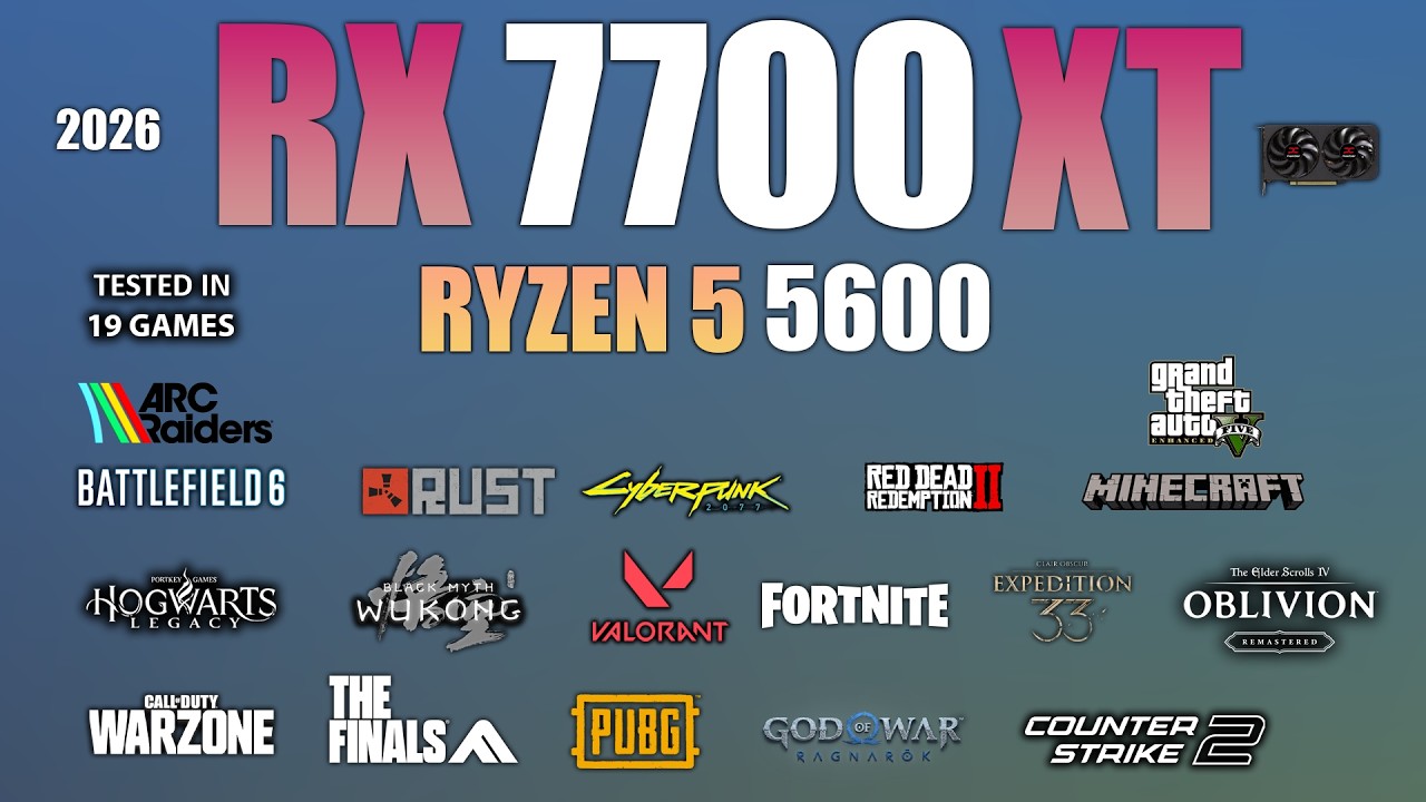 RX 7700 XT + Ryzen 5 5600 : Test in 19 Games - RX 7700 XT Gaming