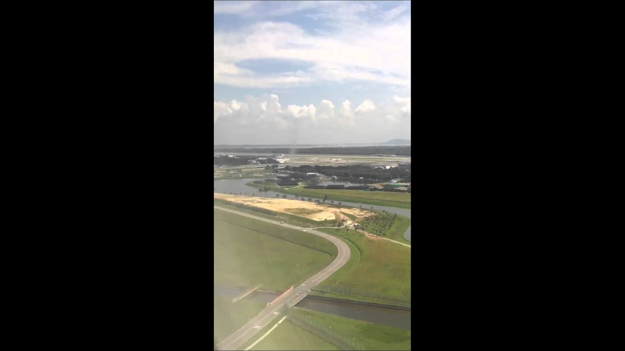 Landing at Changi Airport Singapore