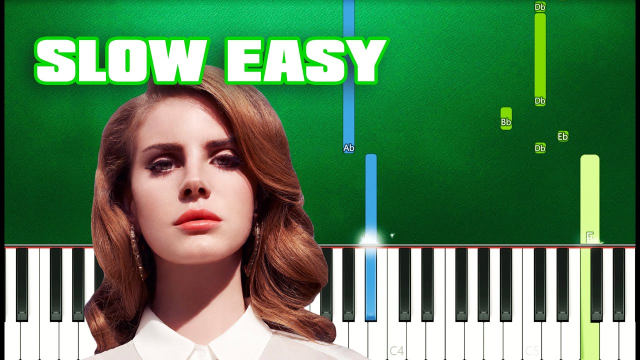 Lana Del Rey - Summertime Sadness (Slow Easy Piano Tutorial) (Anyone Can Play)