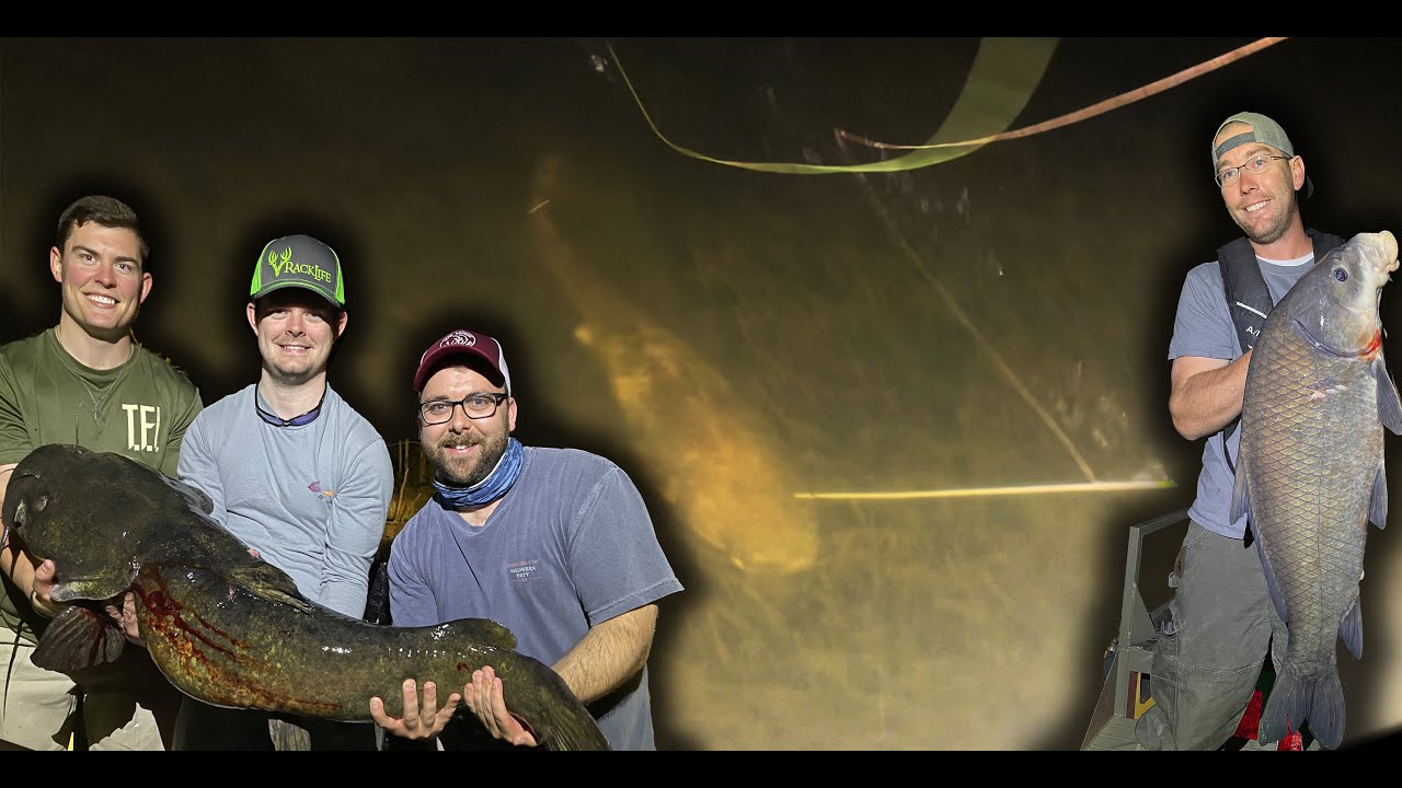 Bowfishing for April BIGGUNS with Clients! (Hits and Misses on BIG Catfish, Carp, Buffalo, and Gar)