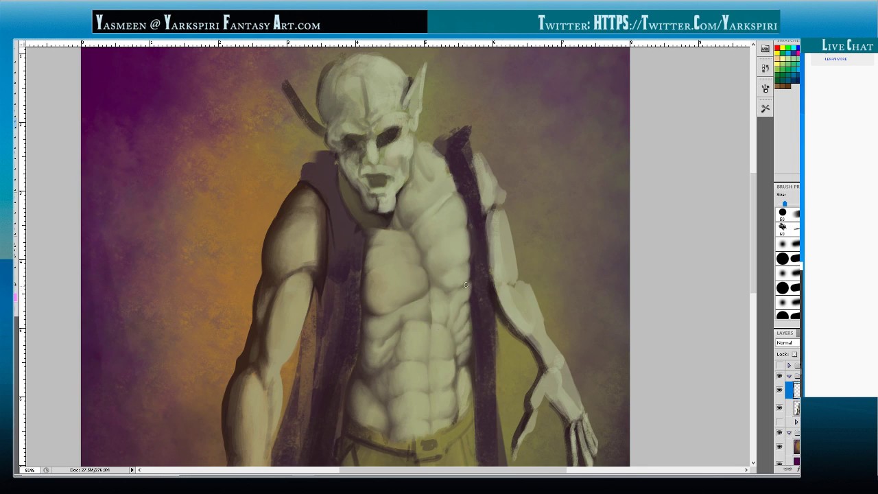 Nosferatu Print - Live Digitally Drawing in Photoshop Pt01