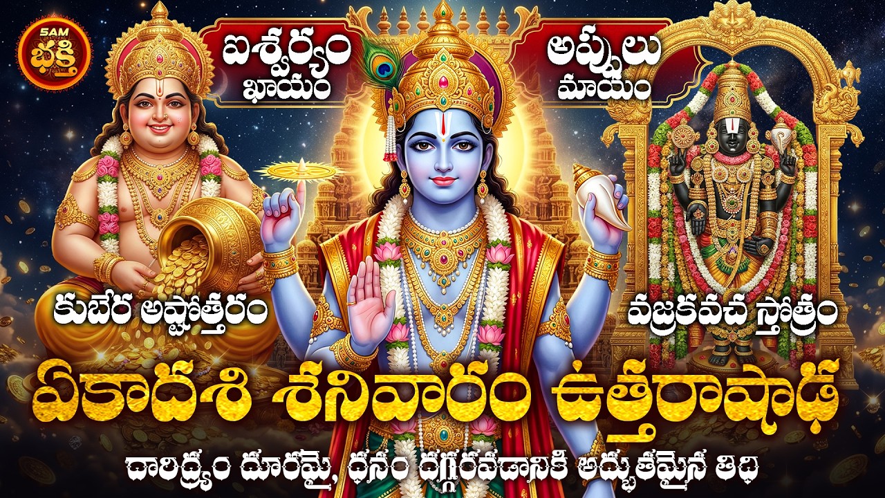 దారిద్య్రం దూరమై ధనం రావడానికి,ఐశ్వర్యం మీనట్టింట కురియడానికి అద్భుతమైనతిధి ఏకాదశి శనివారం ఉత్తరాషాఢ