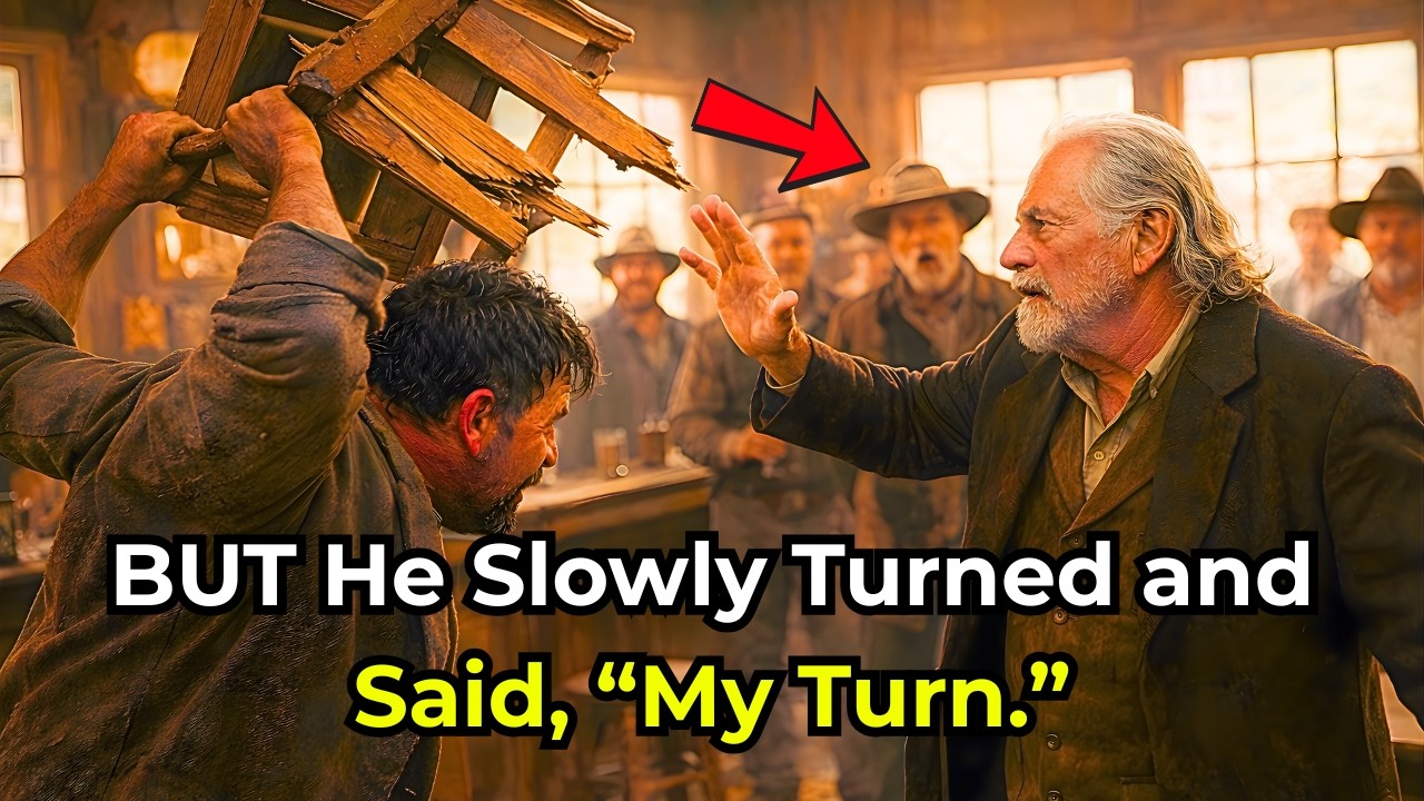 The Bully Smashed a Chair Across the Old Cowboy’s Back… BUT He Slowly Turned and Said, “My Turn.”