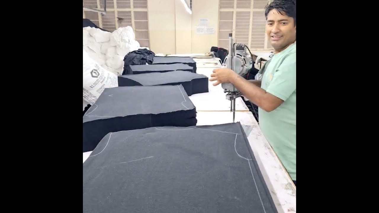 Garments fabric cutting in industryगर्मियों के दिनों में शर्ट की कटिंग machine #Garments  @Arvind 