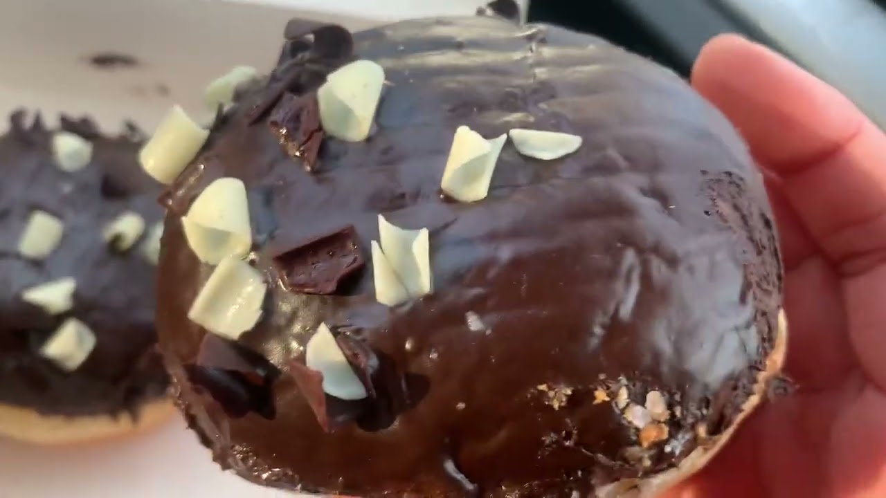 Triple chocolate donut review from Greggs