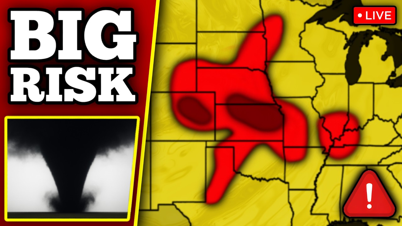🔴 BREAKING TORNADO ON THE GROUND IN KANSAS - Large Tornadoes Possible With LIVE Storm Chasers...