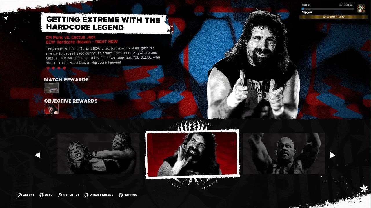 WWE 2K26 2K Showcase Getting Extreme With The Hardcore Legend CM Punk Vs. Cactus Jack All Objectives
