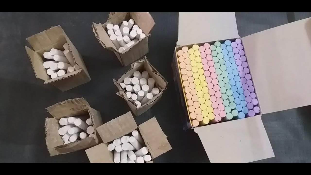 ASMR:- white & coloured school chalk crushing breaking nd white paste play soo satisfying