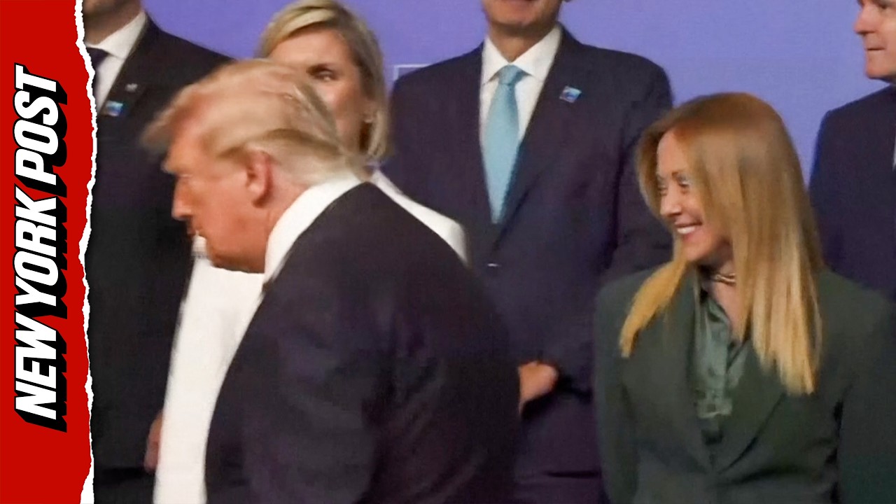 Trump and Meloni Appear to Ignore Each Other While Posing for NATO Group Photo