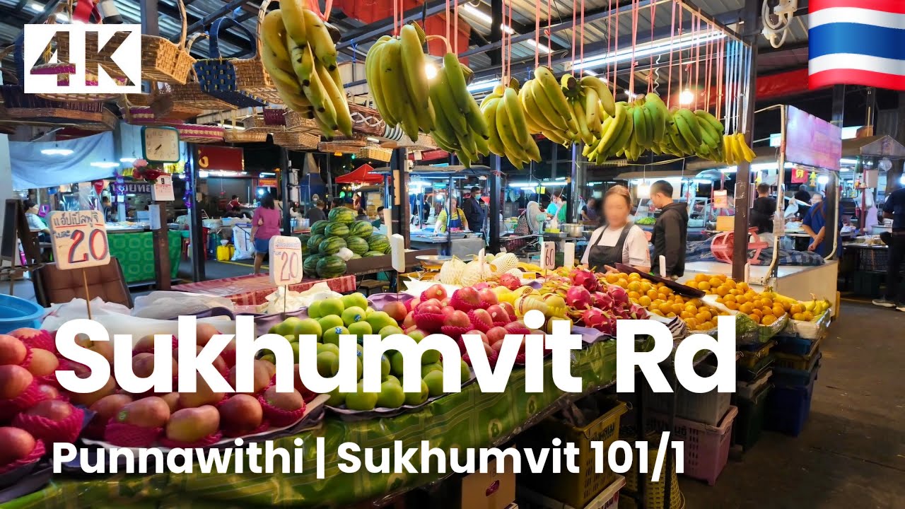 [4K UHD] Evening Walk around Punnawithi BTS Station (Sukhumvit 101/1) in Bangkok