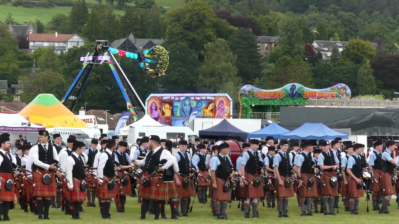 Bridge of Allan Highland Games, 2025, Massed Bands, Salute to the Chieftain.