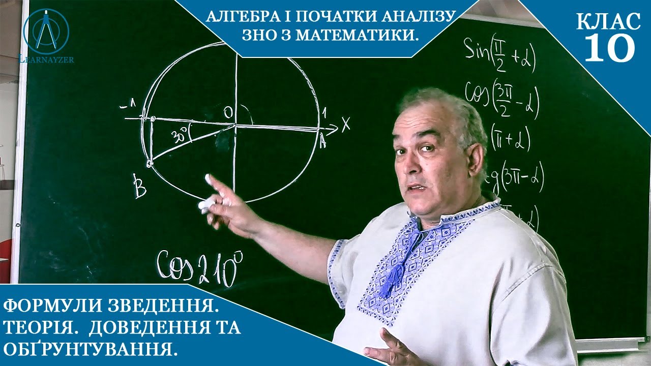 Курс 5(5). Заняття №4.2. Формули зведення. Теорія. Доведення. Алгебра і початки аналізу 10.