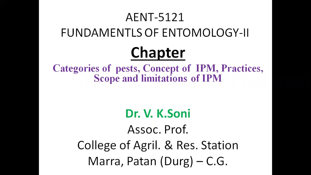 Categories of pests and concepts of IPM