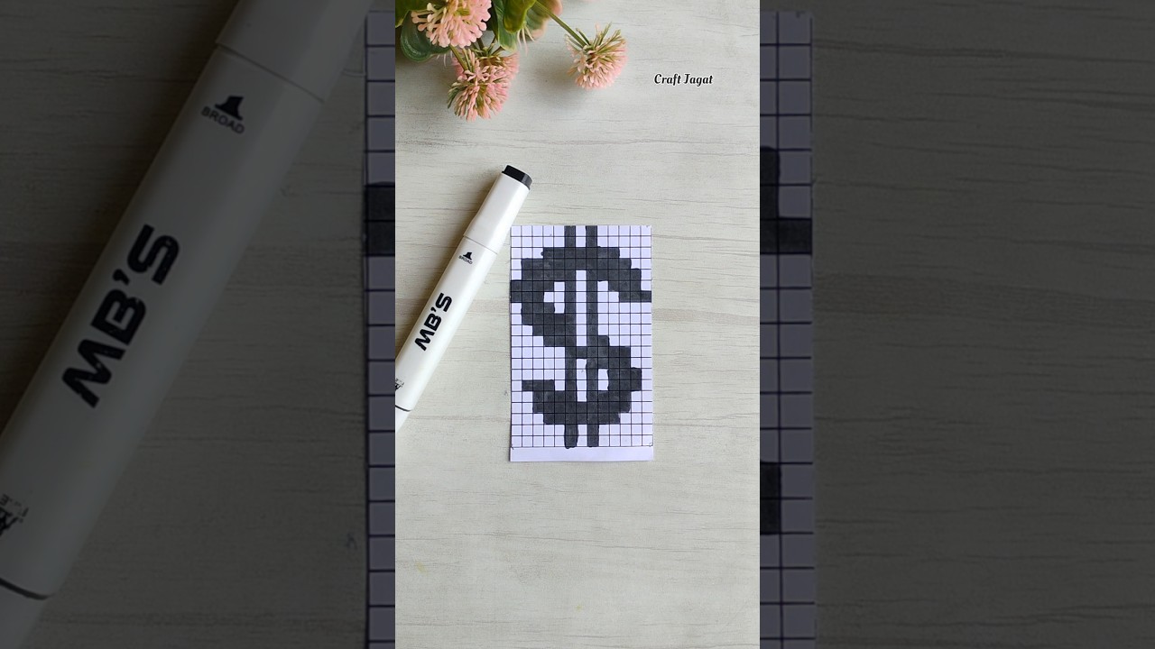 doller pixel art #doller  #pixelart #drawing #fundrawingforkids