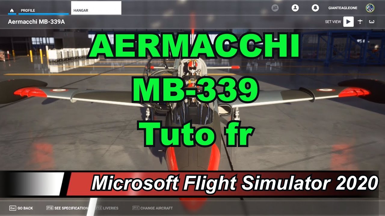 Flight Simulator 2020 / Tuto fr AERMACCHI MB-339 / démarrage / config / vitesses