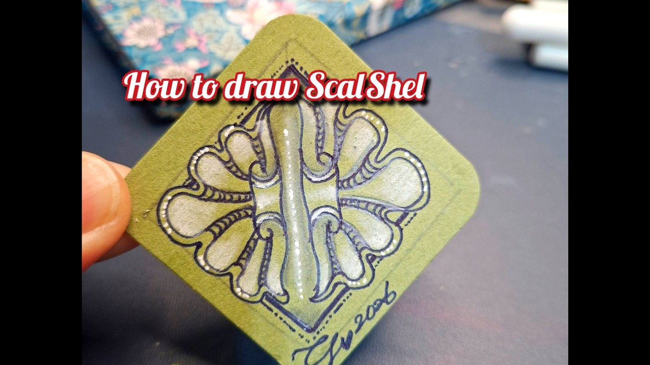 How to draw ScalShel by Naia Stepangchewa #zentangle #doodle #bijou