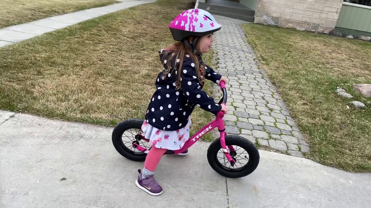 Penny Learns to Ride Her Trek Balance Bike