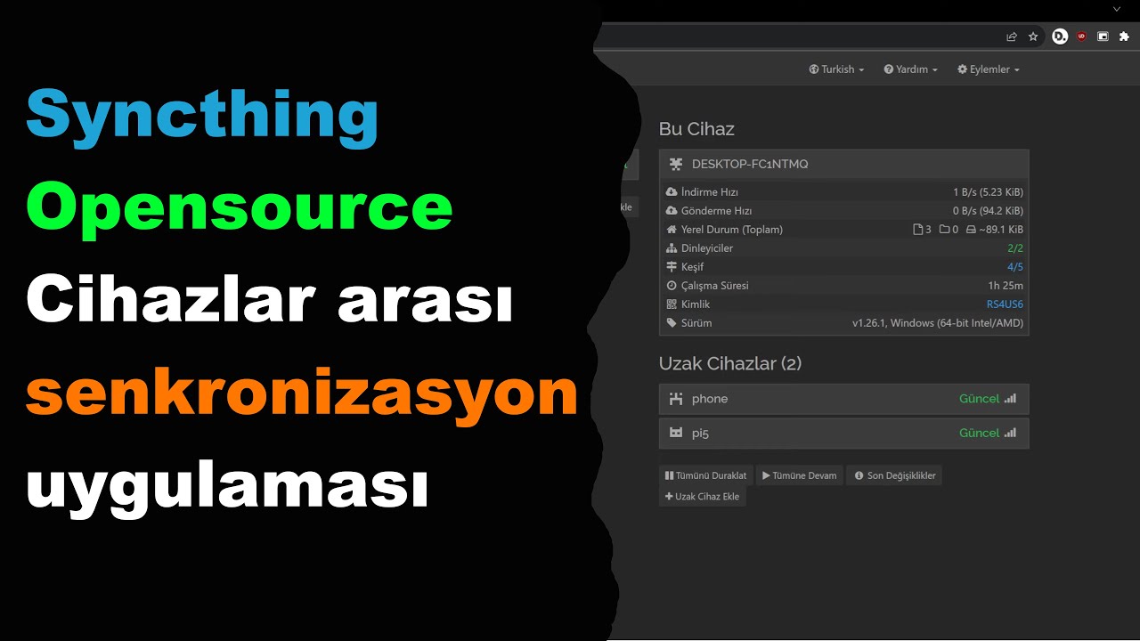 Syncthing ile Dosya Senkronizasyonu | Open Source, Hızlı, Güvenli ve Ücretsiz!