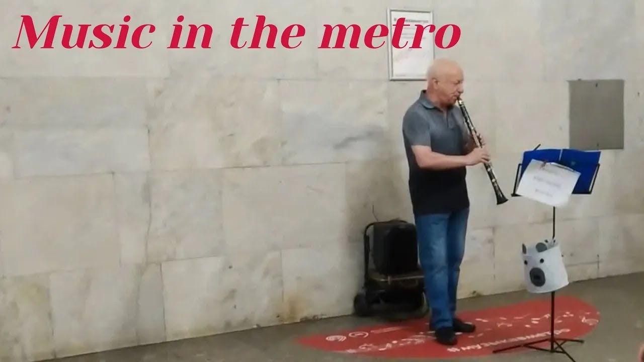 Music in the metro - Moscow metro, Orange Line, Turgenevskaya - transition to Sretensky Boulevard