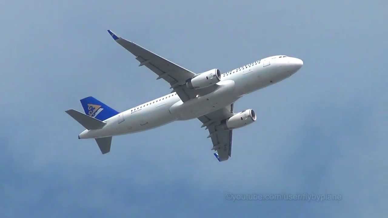Air Astana A320 Sharklets P4-KBC Final Approach Hamburg Finkenwerder - 01.08.2013