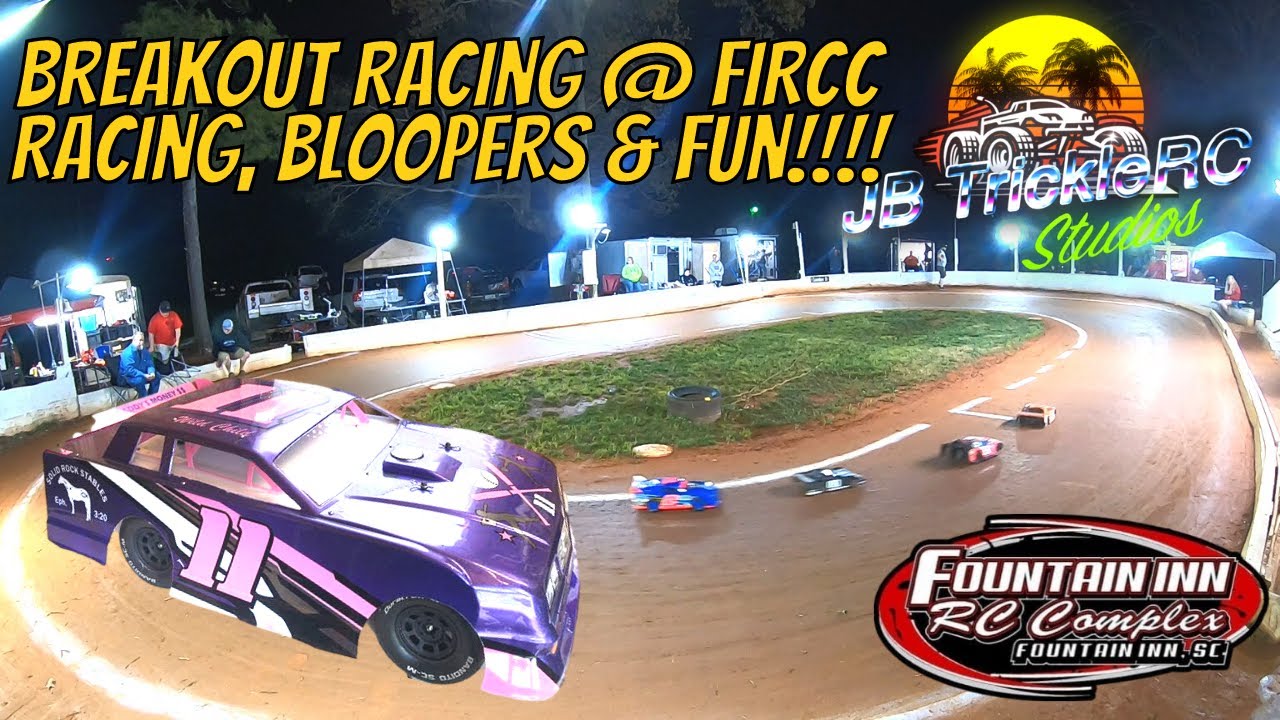 RC Dirt Oval Racing at FIRCC Breakout RC Racing (Traxxas Street Stock, Bloopers)