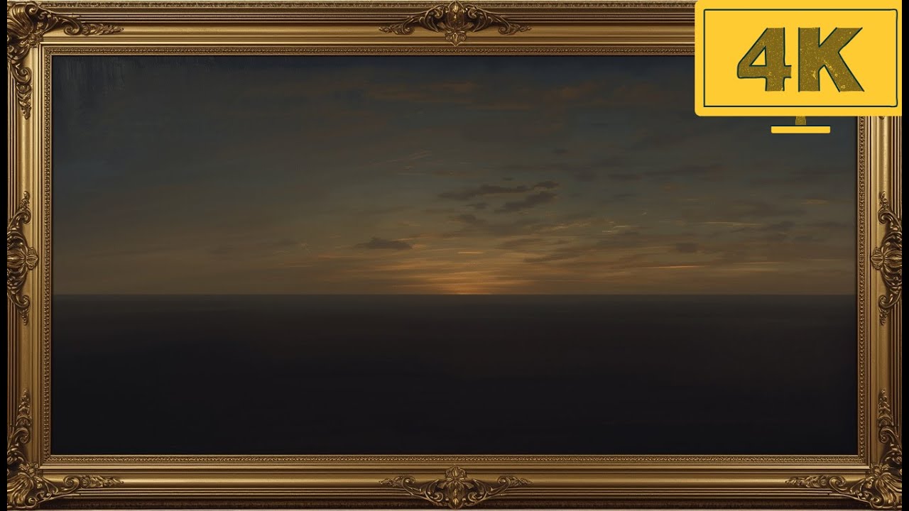 4K TV WALLPAPER Dark Ocean Horizon at Dusk | Minimalist Sunset Seascape Art