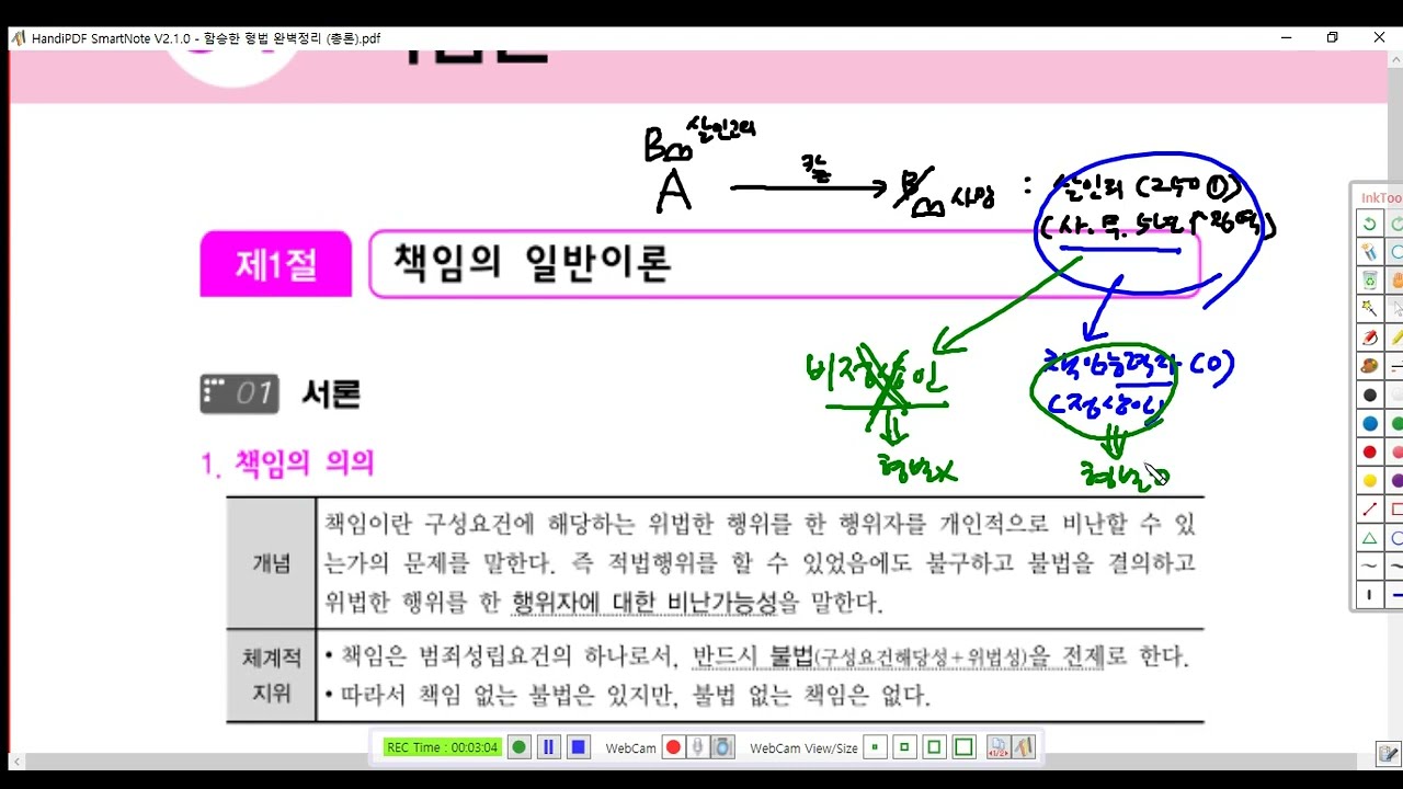 함승한 형법 총론 제58강(책임의 일반이론, p 365)