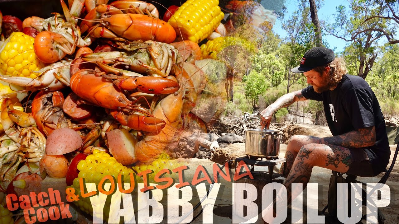 Louisiana Boil Up | Yabby Catch and Cook (Freshwater Crayfish, Crawfish, Crawdad)