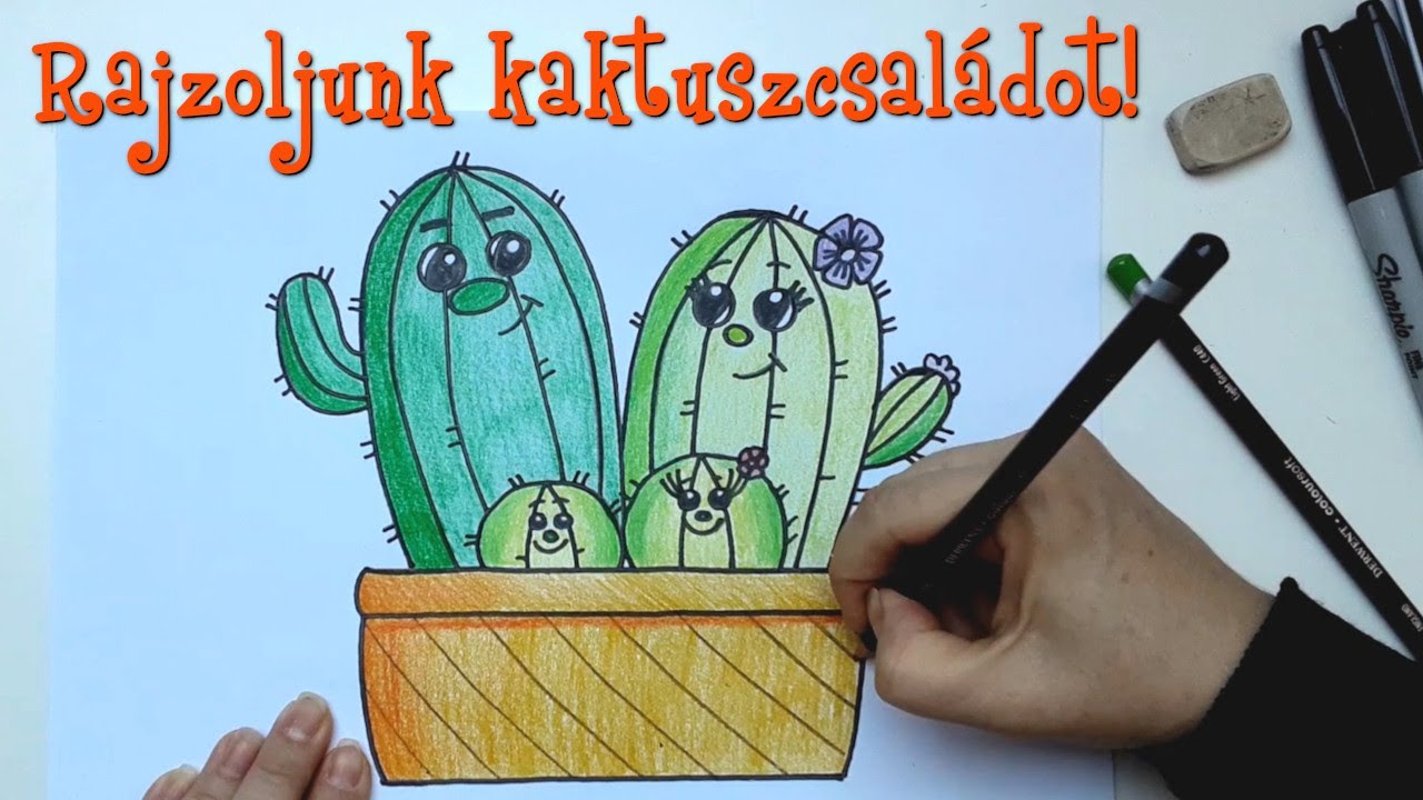 Rajzoljunk kaktuszcsaládot! (Óvodásoknak és kisiskolásoknak)