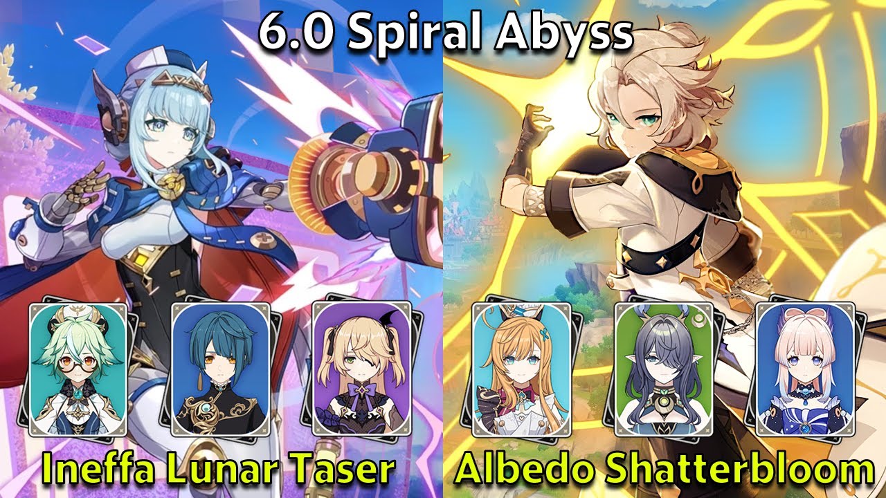 C0 Ineffa Lunar Taser & C1 Albedo Shatterbloom - Genshin Impact 6.0 Spiral Abyss Full Clear