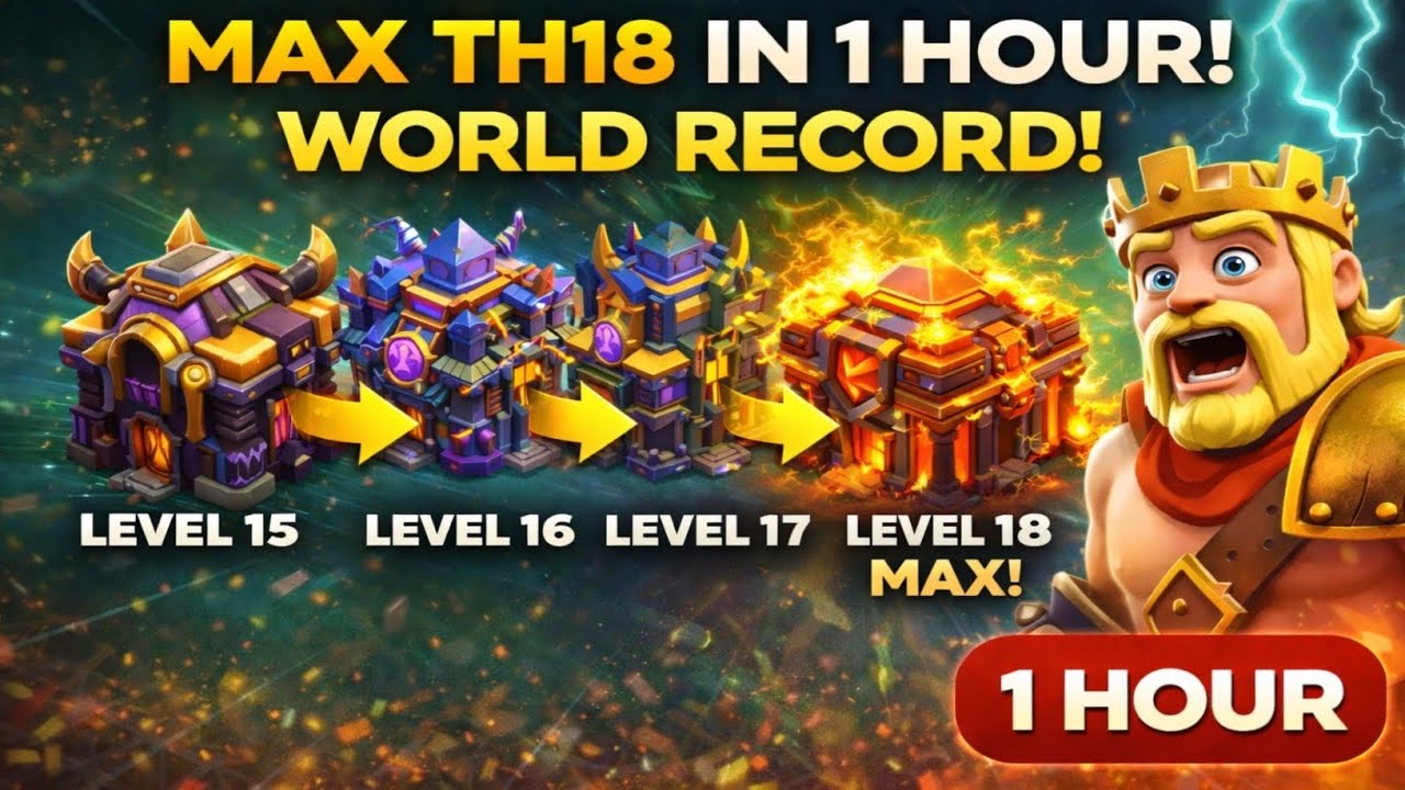 I Maxed Town Hall 15 to 18 in Just 1 Hour (Insane Upgrade Speed)