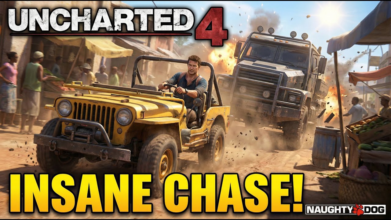 The Most INSANE Action Sequence in Gaming? | Uncharted 4 Nathan Drake Chase