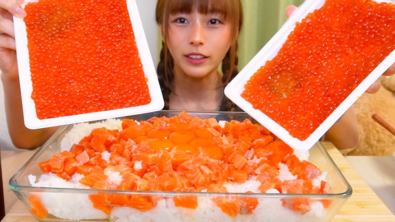 【大食い】サーモンいくらの親子丼5合
