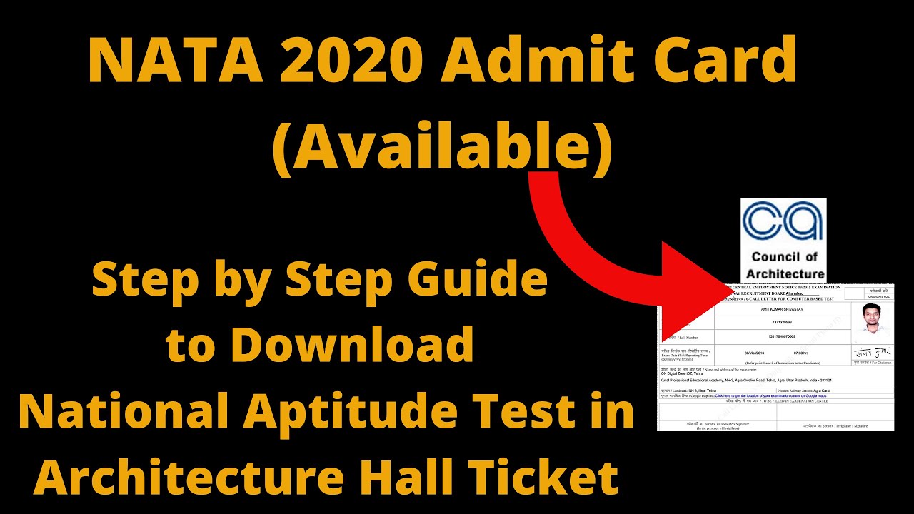 NATA 2020 Admit Card (Released) - How to Download National Aptitude Test in Architecture Hall Ticket