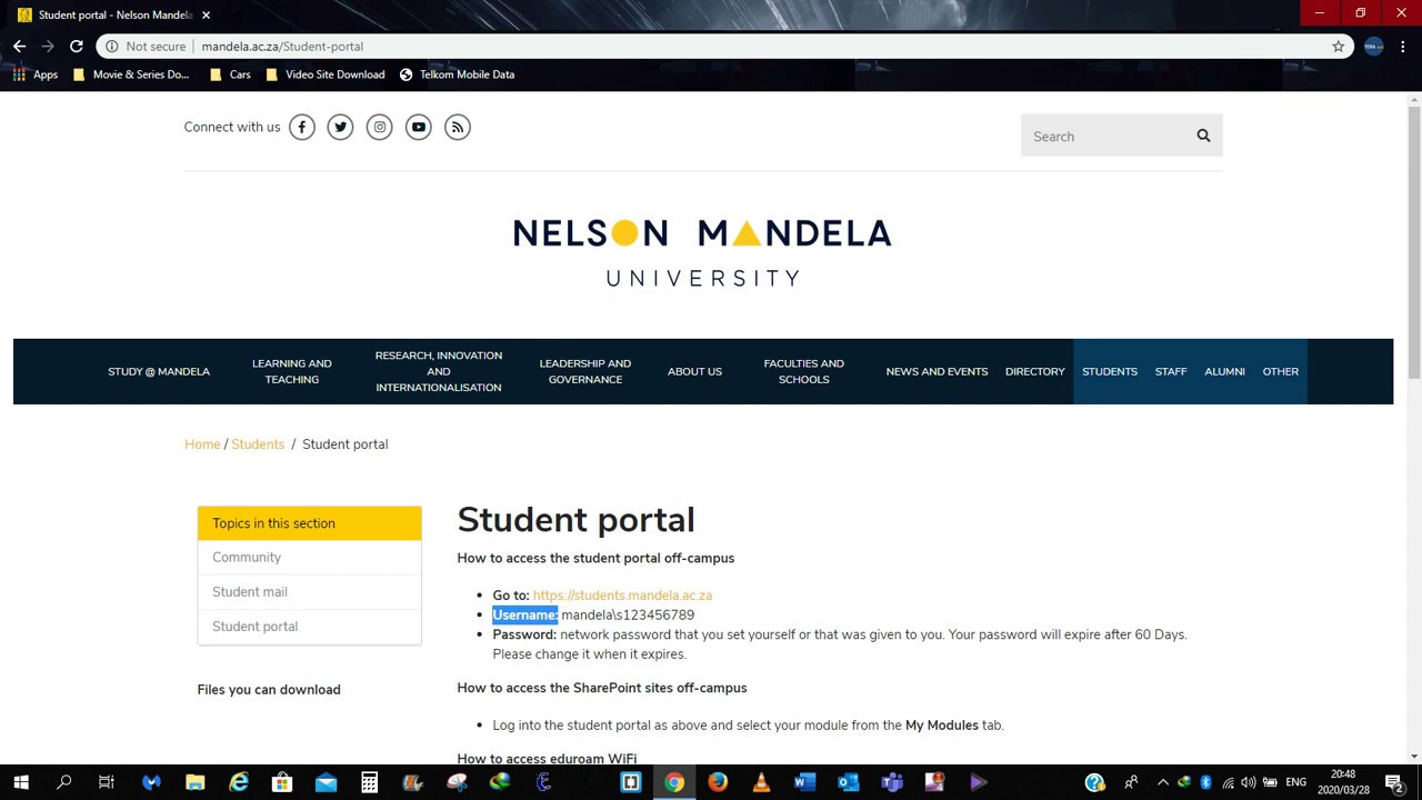 How To Access NMU Student Portal When Home/Off Campus (Windows 10)