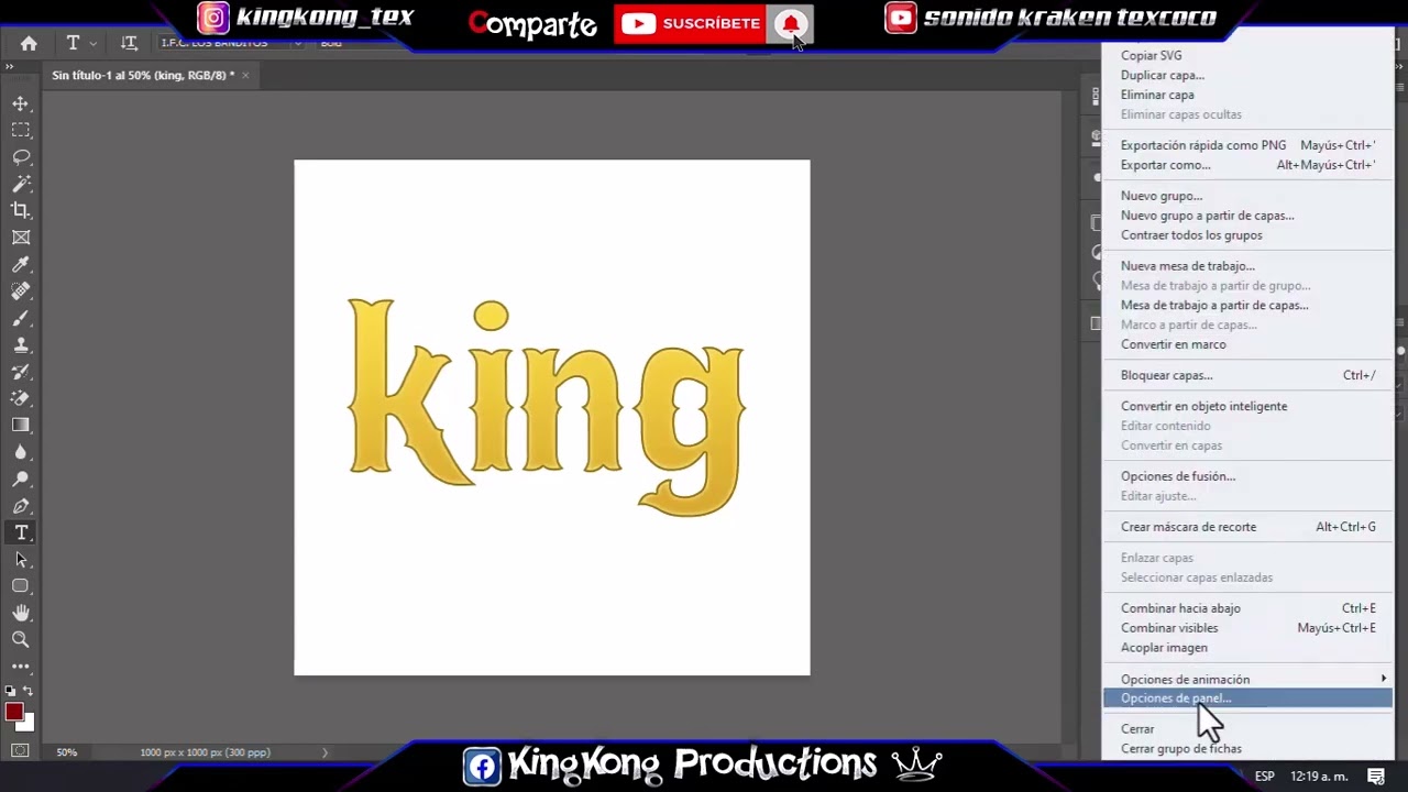 Configurar Paneles Photoshop Estilo KINGKONG