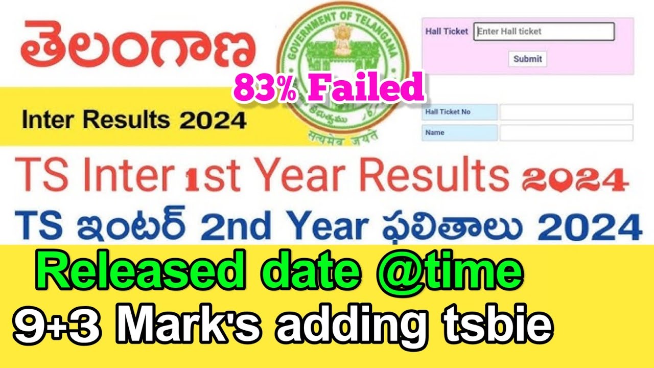 Breaking news:ts inter results released||9+3 tsbie official announcement 