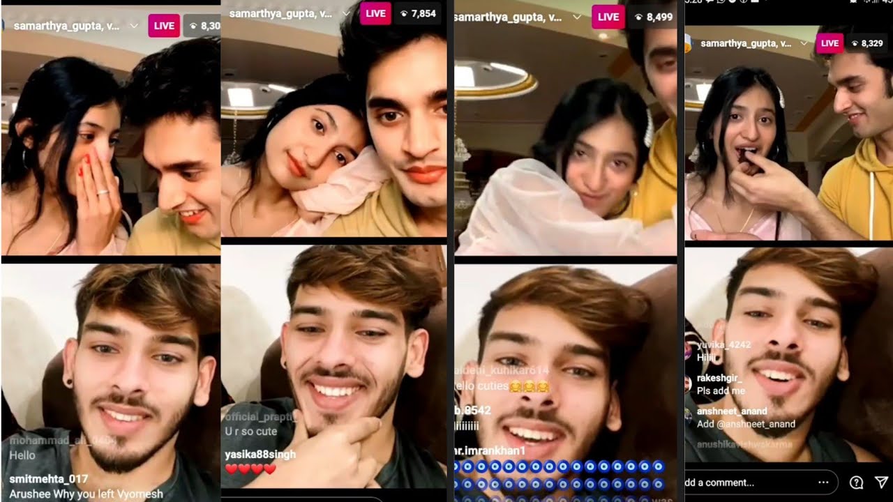 arushee & samarthya live with vyomesh❤,100k celebration of samarthya.part 1