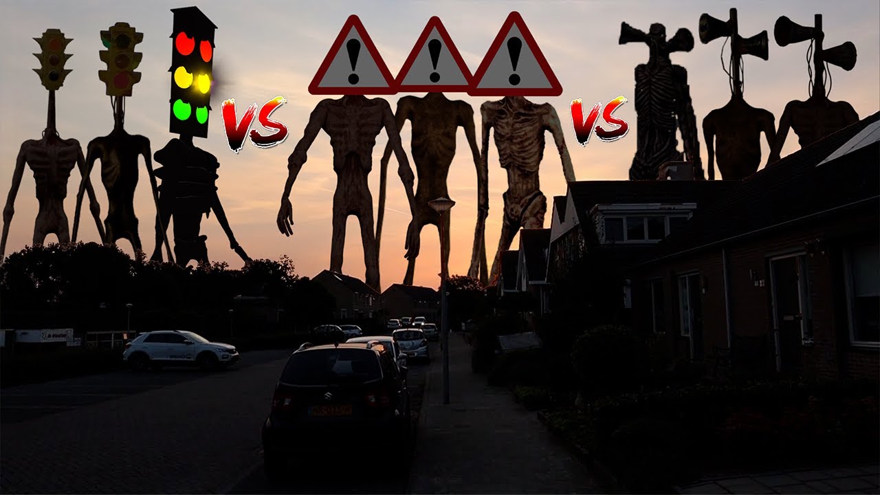 TEAM Siren Head VS TEAM Danger Head VS TEAM Traffic Light Head