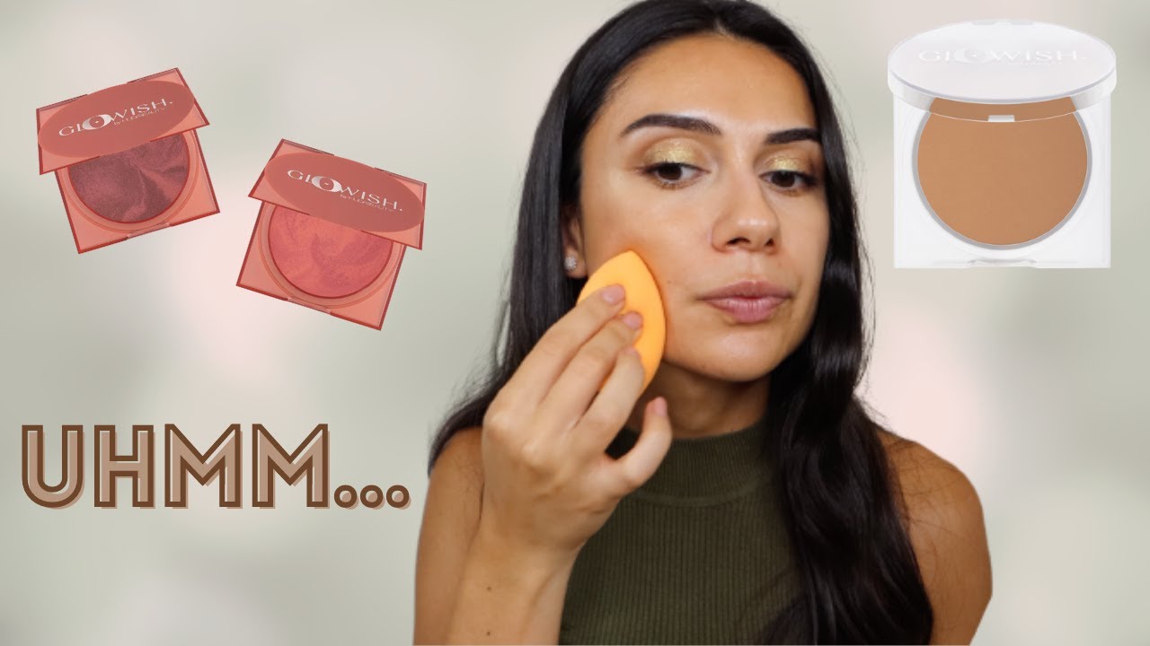 NEW HUDA BEAUTY GLOWISH LUMINOUS POWDER FOUNDATION & BLUSHES REVIEW | TOO MUCH GLOW?