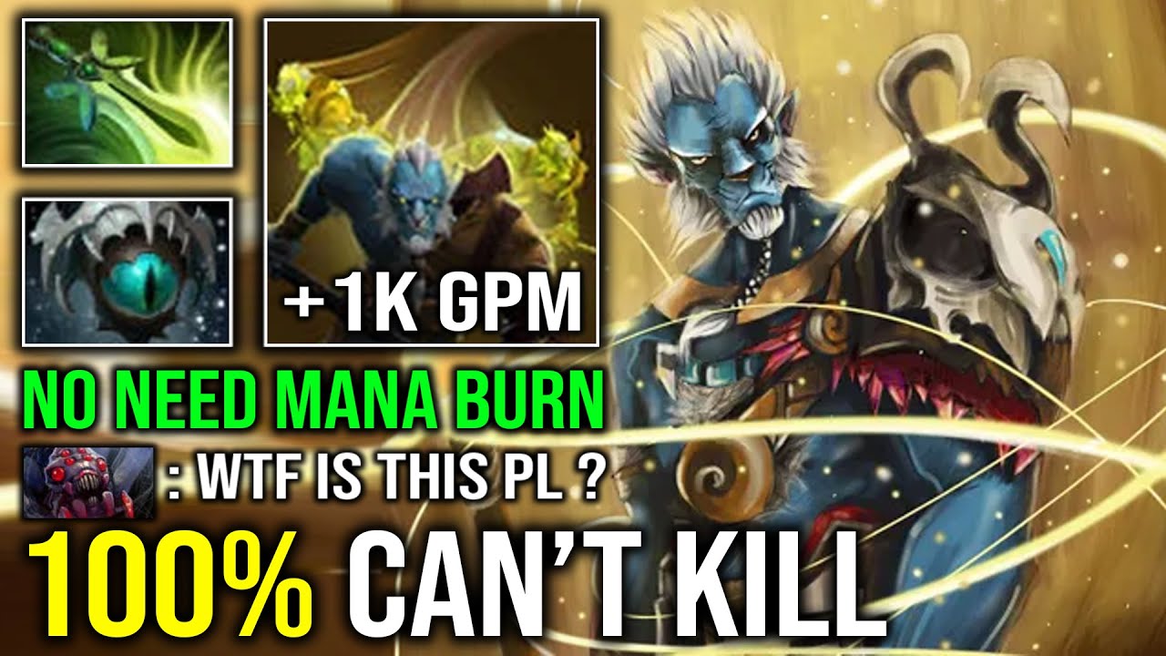 WTF 100% CAN'T KILL Create Unlimited Illusion Army No Need Mana Burn 1v5 Juke Phantom Lancer Dota 2