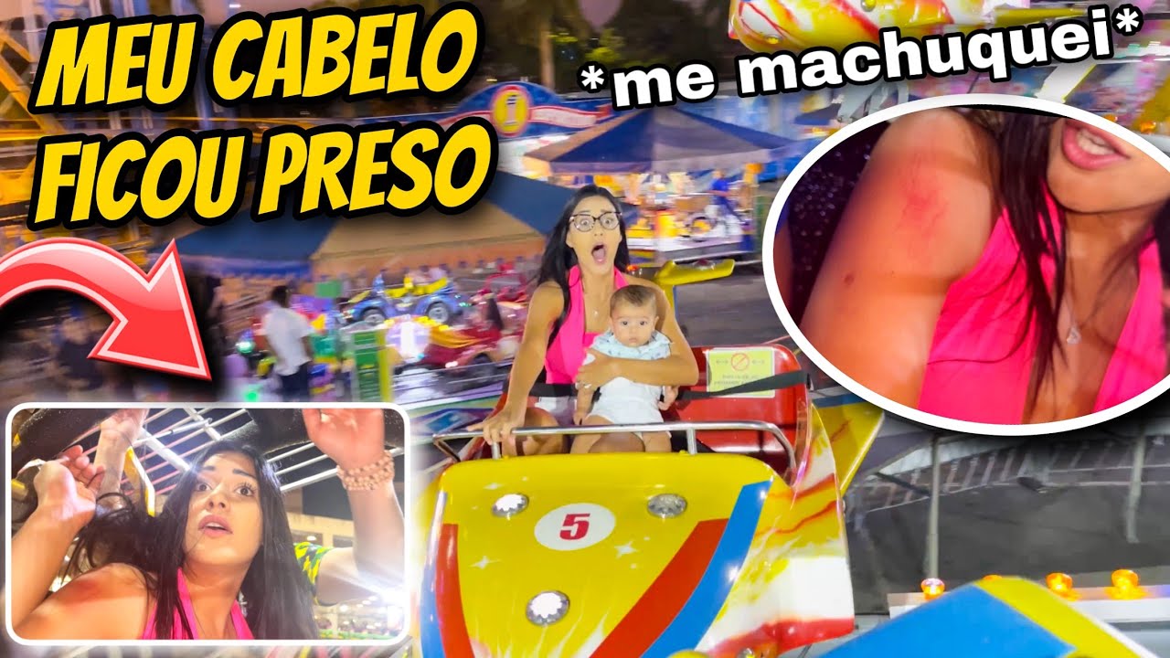 MEU CABELO FICOU PRESO NO BRINQUEDO DO PARQUE!!! * me machuquei * 😭