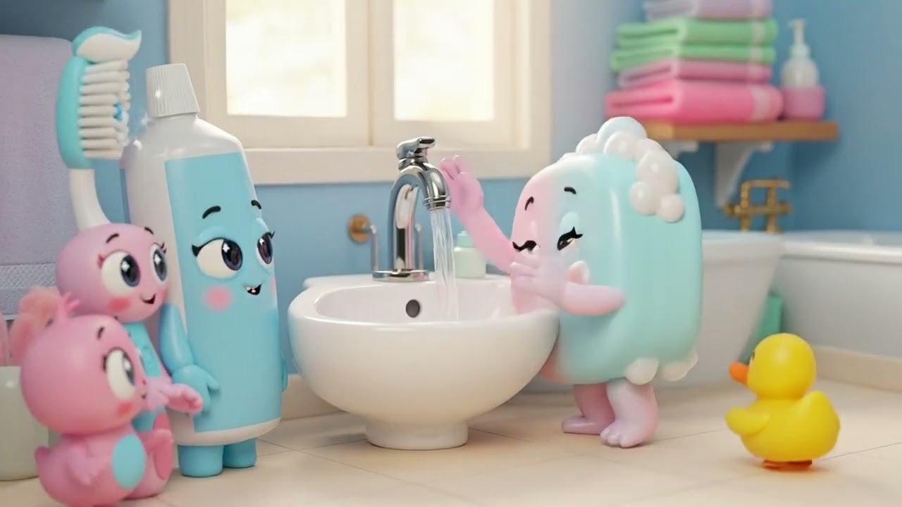Wash Wash Brush 🫧🪥 | Fun Hand Washing & Tooth Brushing Song for Kids