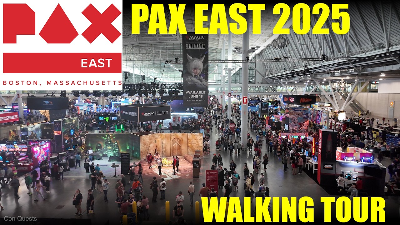 PAX East  2025  Walking Tour - Full Walkthrough - Penny Arcade Expo - Boston  Show floor Tour - 4K