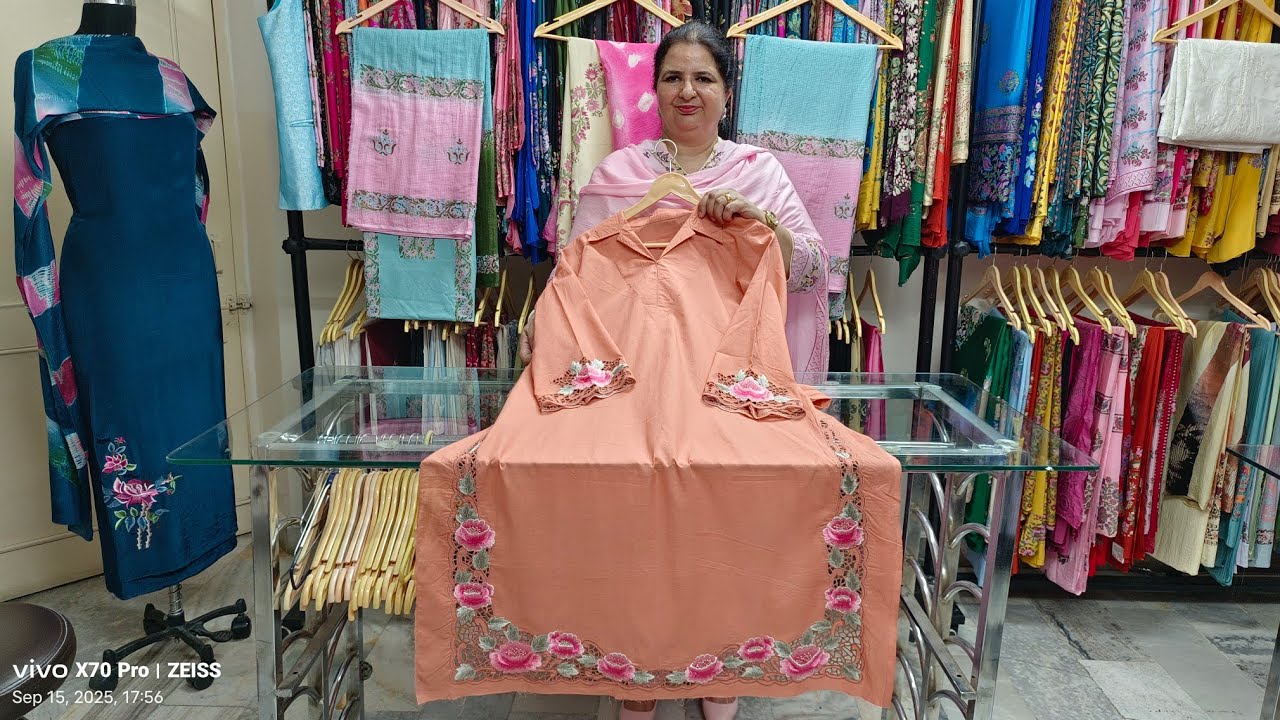(17/09/25)New latest Block printed and Embroidery Designer Suits....#eddycreationsludhiana 